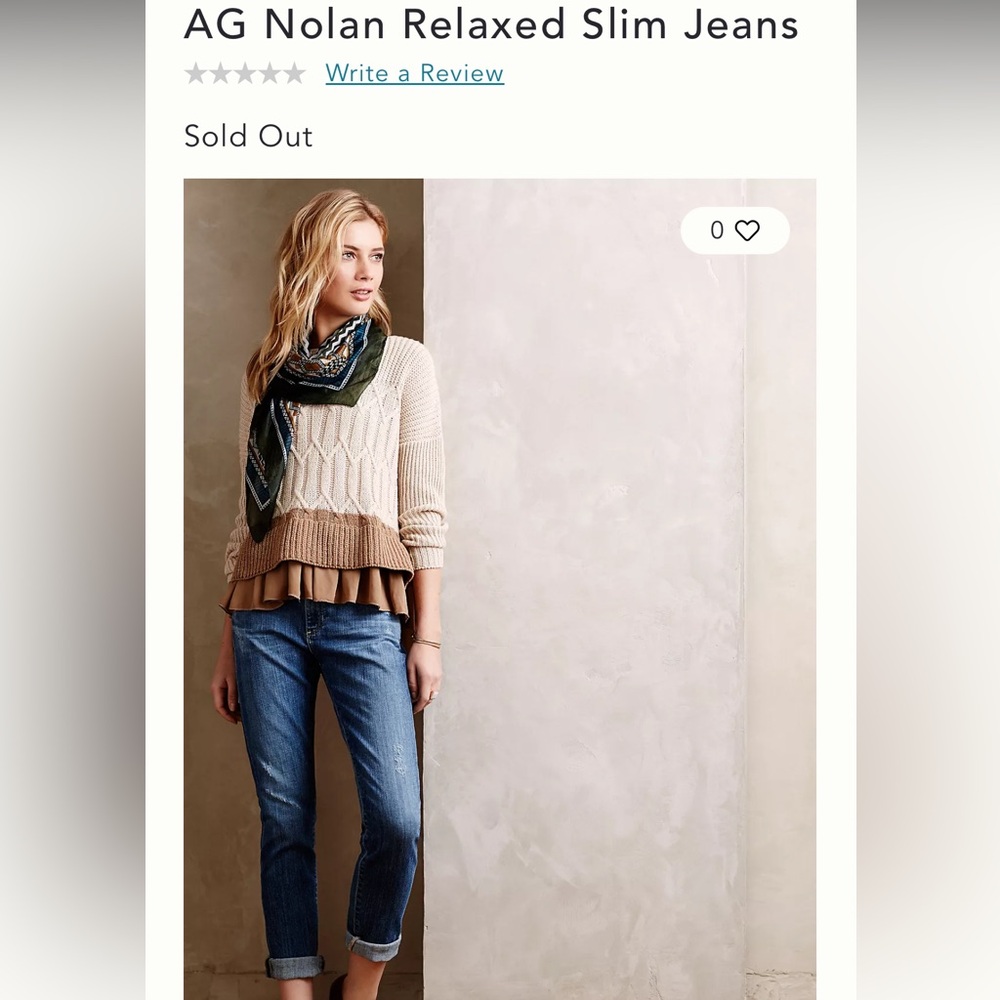 AG x Anthropologie Nolan Ankle Straight Leg Jean Size 30